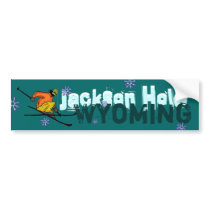 Jackson Hole Wyoming ski bumpersticker Bumper Sticker Jackson Hole Wyoming ski bumpersticker Bumper Sticker