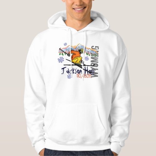 Jackson Hole Wyoming ski elevation hoodie