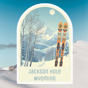 Jackson Hole Wyoming ski holiday souvenir Sticker