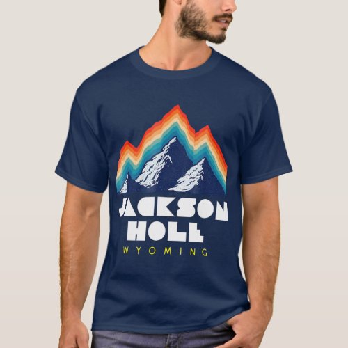 Jackson Hole Wyoming   Ski Resort 1980s Retro T_Shirt