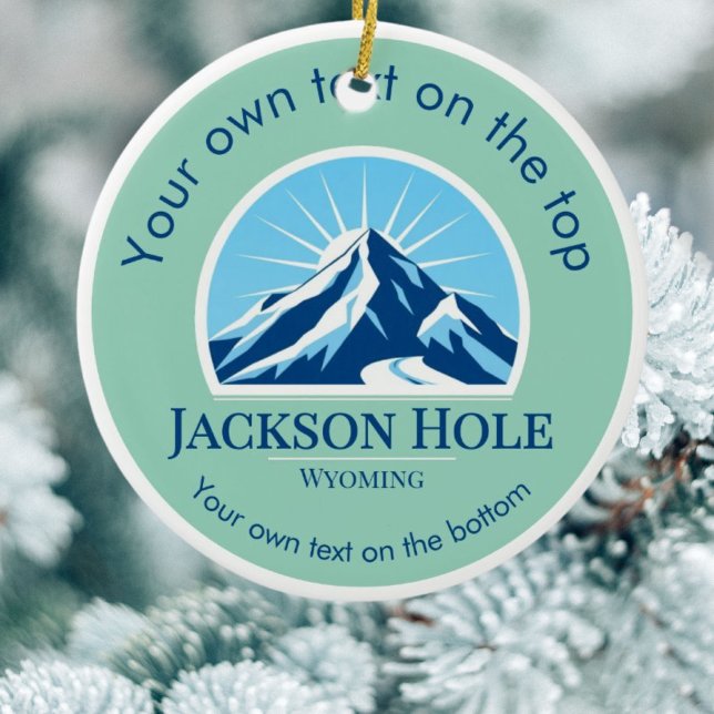 Jackson Hole Wyoming ski resort medal  Ceramic Ornament (Creator Uploaded)