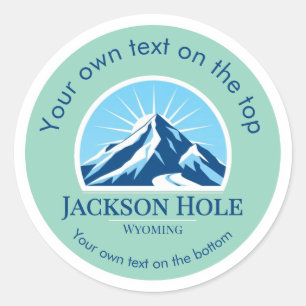 Jackson Hole Wyoming ski resort medal Classic Round Sticker