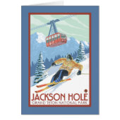 Jackson Hole, Wyoming Skier and Tram (Front)