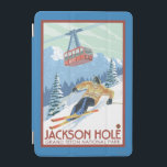 Jackson Hole, Wyoming Skier and Tram iPad Mini Cover<br><div class="desc">Jackson Hole,  Wyoming Skier and Tram Vintage Travel Poster was created in 2007. This image depicts scenes from Grand Teton National Park,  WY.</div>