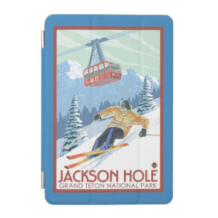 Jackson Hole, Wyoming Skier and Tram iPad Mini Cover