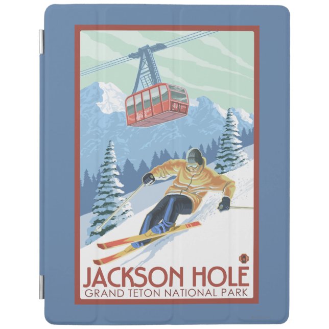 Jackson Hole, Wyoming Skier and Tram iPad Smart Cover (Front)