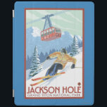 Jackson Hole, Wyoming Skier and Tram iPad Smart Cover<br><div class="desc">Jackson Hole,  Wyoming Skier and Tram Vintage Travel Poster was created in 2007. This image depicts scenes from Grand Teton National Park,  WY.</div>