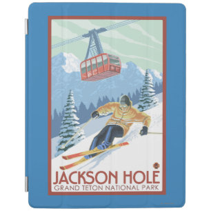 Jackson Hole, Wyoming Skier and Tram iPad Smart Cover