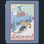 Jackson Hole, Wyoming Skier and Tram iPad Smart Cover<br><div class="desc">Jackson Hole,  Wyoming Skier and Tram Vintage Travel Poster was created in 2007. This image depicts scenes from Grand Teton National Park,  WY.</div>
