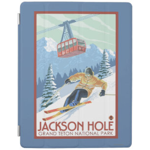 Jackson Hole, Wyoming Skier and Tram iPad Smart Cover