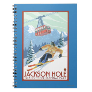 Jackson Hole, Wyoming Skier and Tram Notebook