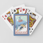Jackson Hole, Wyoming Skier And Tram Playing Cards at Zazzle