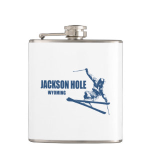 Jackson Hole Wyoming Skier Flask