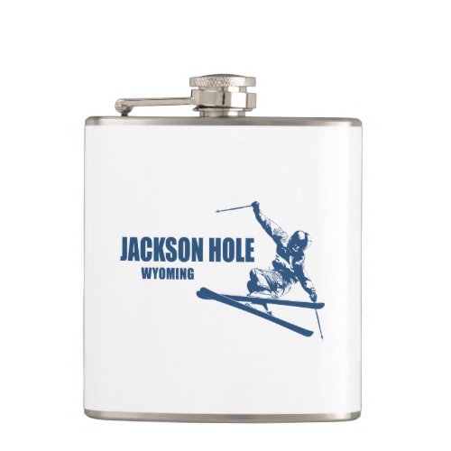 Jackson Hole Wyoming Skier Flask