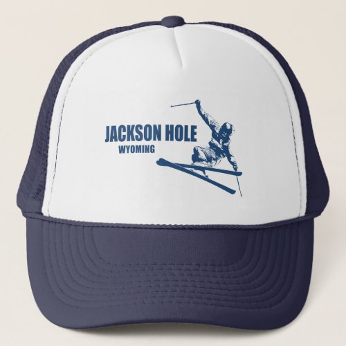 Jackson Hole Wyoming Skier Trucker Hat