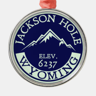 Jackson Hole Wyoming Skiing Hiking Snowboard Metal Ornament
