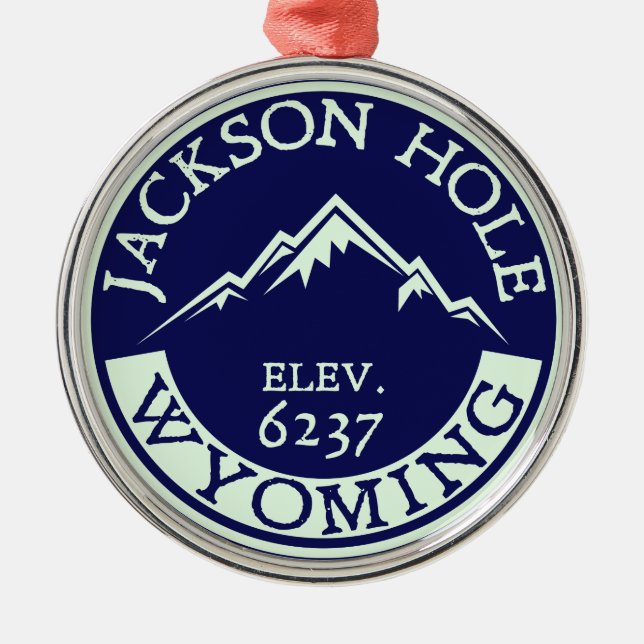 Jackson Hole Wyoming Skiing Hiking Snowboard Metal Ornament (Front)
