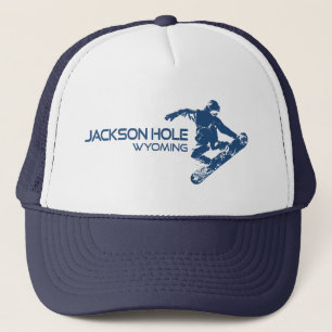 Jackson Hole Wyoming Snowboarder Trucker Hat