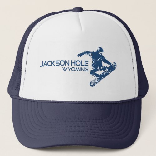 Jackson Hole Wyoming Snowboarder Trucker Hat