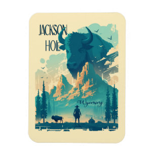 Jackson Hole Wyoming Vintage Magnet