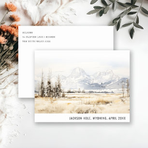 Jackson Hole Wyoming Watercolor Landscape Travel Holiday Postcard