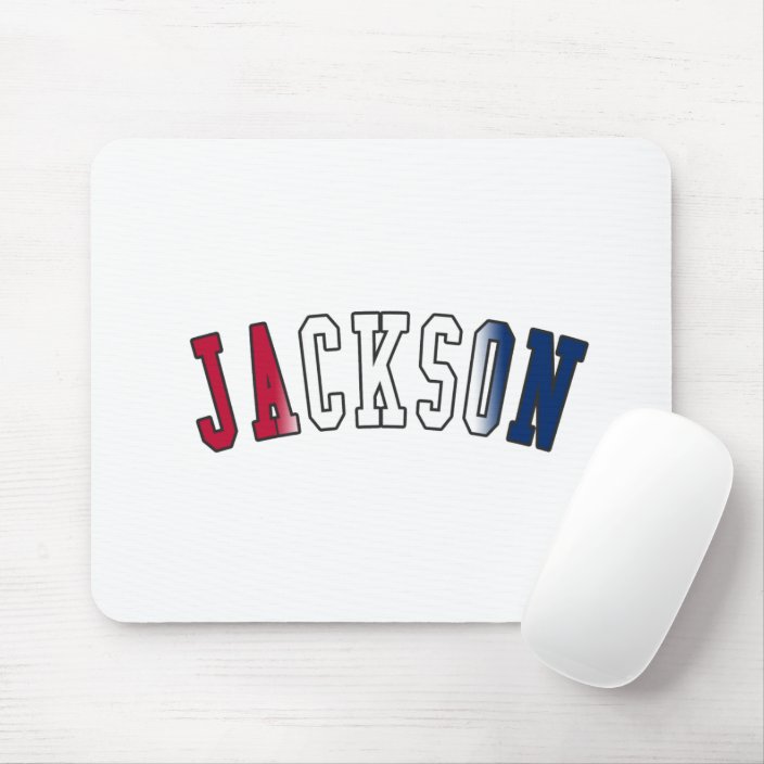 Jackson in Mississippi State Flag Colors Mousepad
