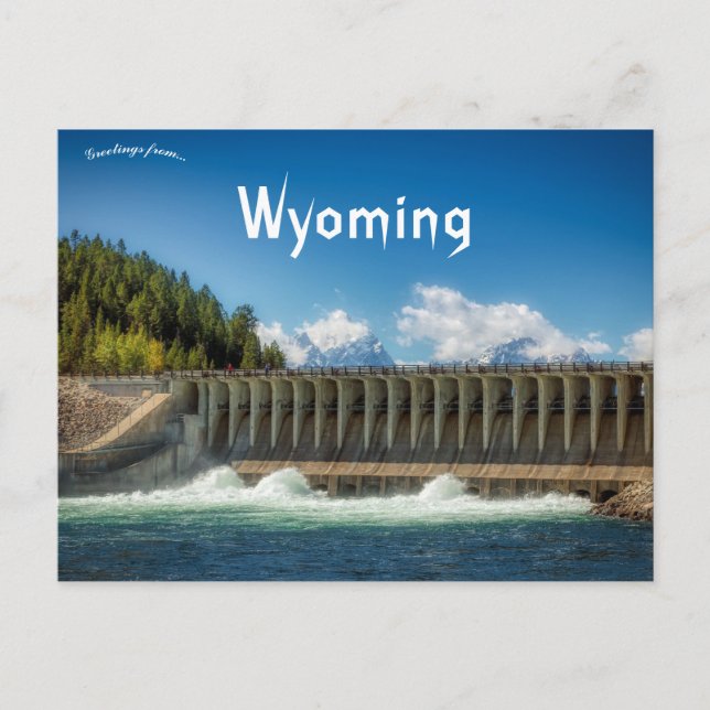 Jackson Lake and Dam Wyoming USA Postcard (Front)
