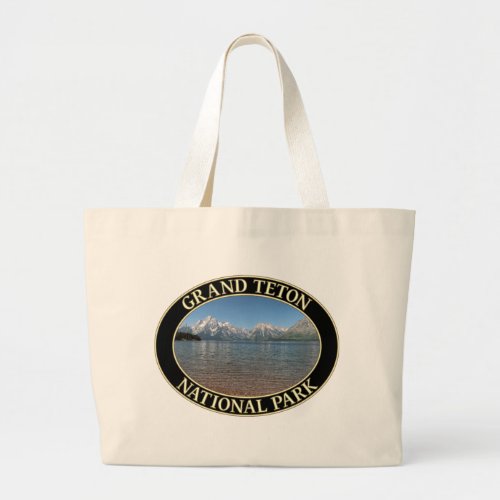 Jackson Lake at Grand Teton National Park in WY Large Tote Bag