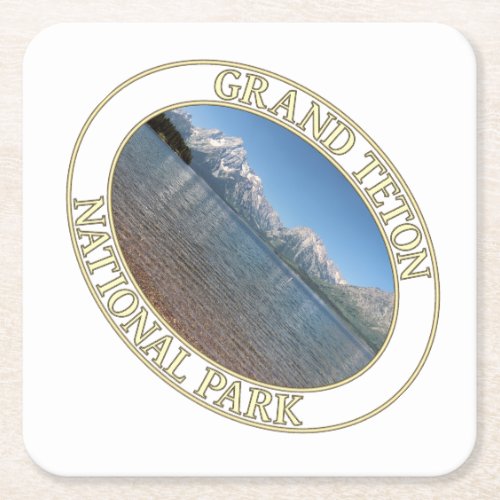 Jackson Lake at Grand Teton National Park in WY Square Paper Coaster
