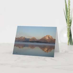 Jackson Lake Dam Reflection in Grand Teton Park Card
