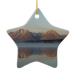 Jackson Lake Dam Reflection in Grand Teton Park Ceramic Ornament