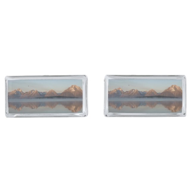 Jackson Lake Dam Reflection in Grand Teton Park Cufflinks (Front)