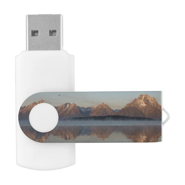 Jackson Lake Dam Reflection in Grand Teton Park Flash Drive (Opened)