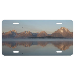 Jackson Lake Dam Reflection in Grand Teton Park License Plate