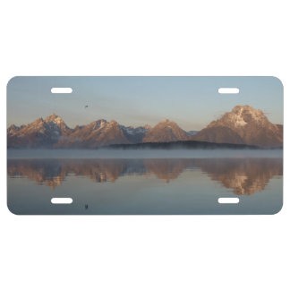 Jackson Lake Dam Reflection in Grand Teton Park License Plate