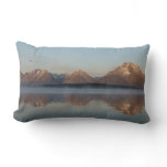 Jackson Lake Dam Reflection in Grand Teton Park Lumbar Pillow