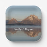 Jackson Lake Dam Reflection in Grand Teton Park Paper Plates