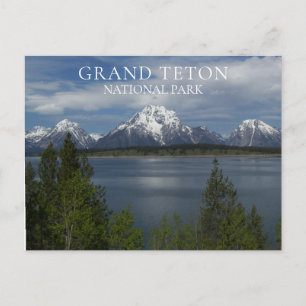Jackson Lake, Snow Capped Peaks, Grand Teton Postcard