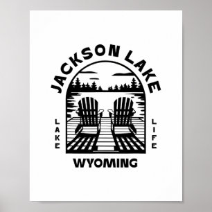 Jackson Lake Wyoming Outdoors Vintage 2 Poster
