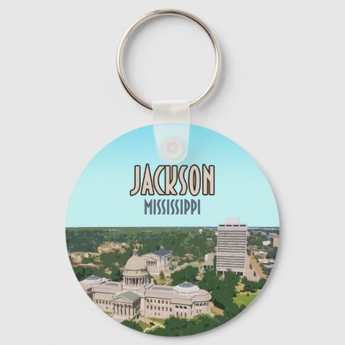 Jackson Mississippi Capital Downtown Keychain