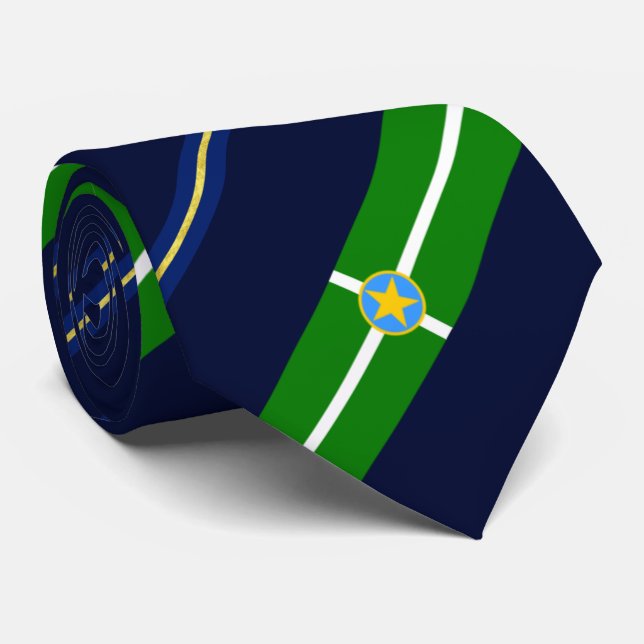 Jackson (Mississippi) city flag Neck Tie (Rolled)