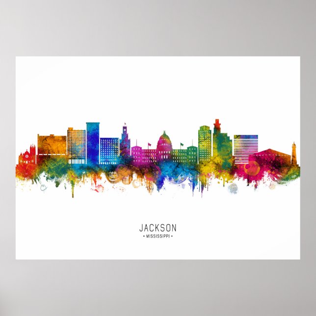 Jackson Mississippi Skyline Poster (Front)