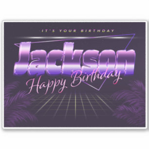 Jackson name first name lila retro sticker birthda