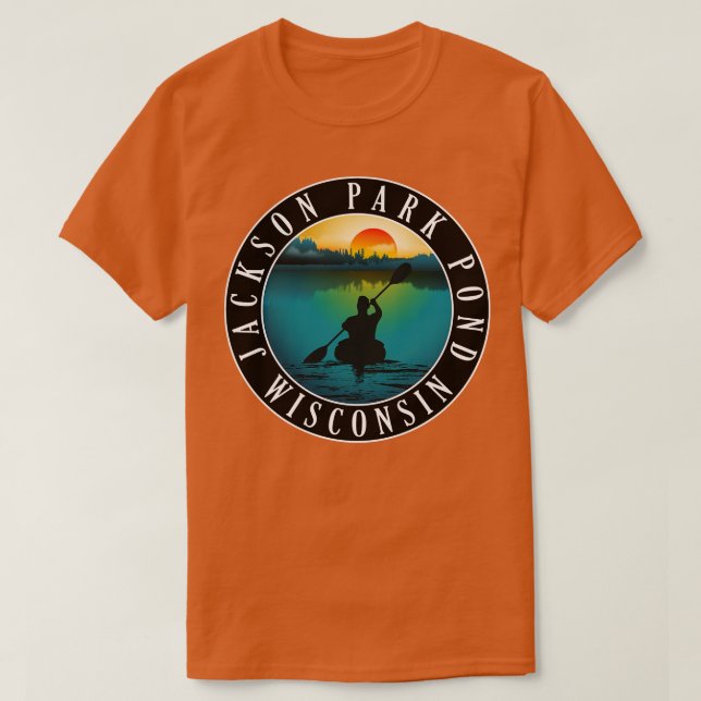 Jackson Park Pond Wisconsin Kayaking T-Shirt (Design Front)