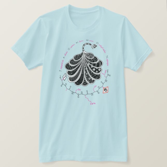 JACKSON peptide, peacock w/ custom text, light T-Shirt (Design Front)