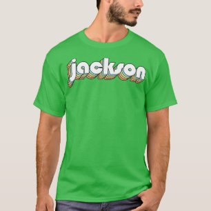 Jackson Retro Rainbow Typography Faded Style T-Shirt