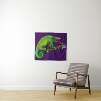 Jackson’s Chameleon Aiming  Tapestry