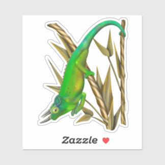 Jackson’s chameleon hanging out in the bamboo sticker