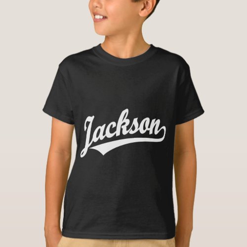 Jackson script logo in white T_Shirt