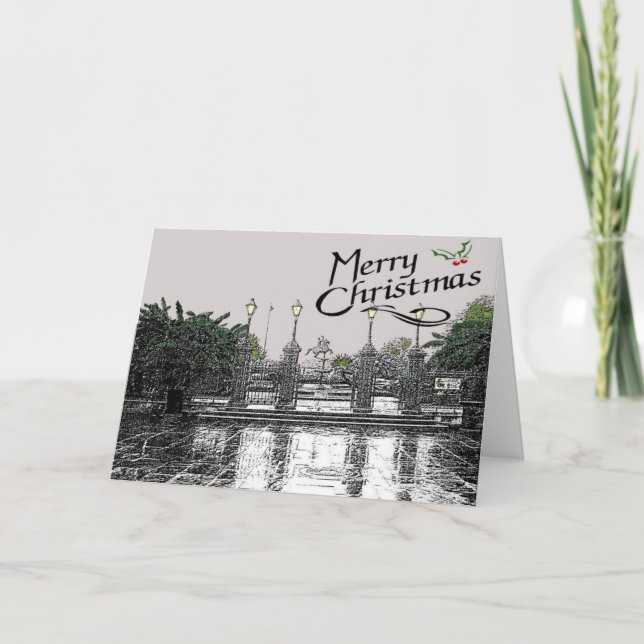 Jackson Square At Christmas Holiday Card (Front)